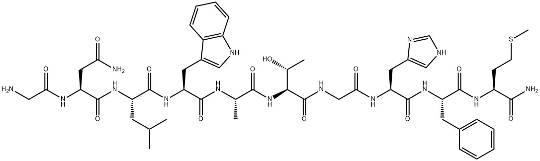 GLY-ASN-LEU-TRP-ALA-THR-GLY-HIS-PHE-MET-NH2 结构式