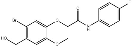 2-[5-BROMO-4-(HYDROXYMETHYL)-2-METHOXYPHENOXY]-N-(4-FLUOROPHENYL)-ACETAMIDE 结构式