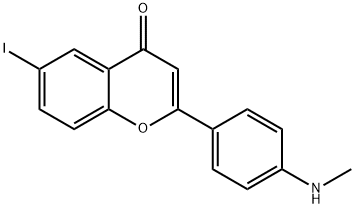 6-IODO-2-(4-METHYLAMINO-PHENYL)-CHROMEN-4-ONE 结构式