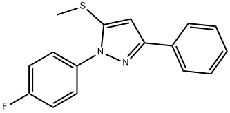 1-(4-FLUOROPHENYL)-5-METHYLTHIO-3-PHENYL-1H-PYRAZOLE 结构式
