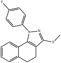 1-(4-FLUOROPHENYL)-3-METHYLTHIO-4,5-DIHYDRO-1H-BENZO[G]INDAZOLE 结构式