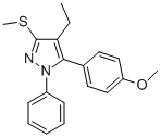 4-ETHYL-5-(4-METHOXYPHENYL)-3-METHYLTHIO-1-PHENYL-1H-PYRAZOLE 结构式
