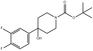 4-(3,4-二氟苯基)-4-羟基哌啶-1-羧酸叔丁酯 结构式