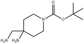 4-氨基-4-氨甲基哌啶-1-甲酸叔丁酯 结构式