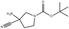 3-氨基-3-氰基吡咯烷-1-羧酸叔丁酯 结构式