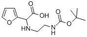 2-(2-N-BOC-氨基乙基氨基)-2-(2-呋喃)乙酸 结构式