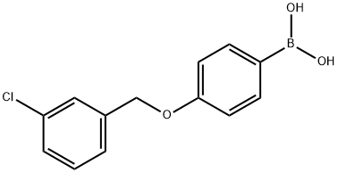 (4-((3-氯苄基)氧基)苯基)硼酸 结构式