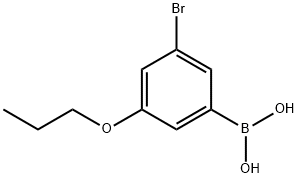 3-溴-5-丙氧基苯基硼酸 结构式