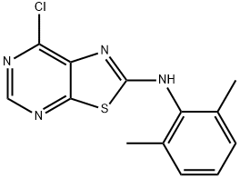 (7-CHLOROTHIAZOLO[5,4-D]PYRIMIDIN-2-YL)-(2,6-DIMETHYLPHENYL)AMINE 结构式