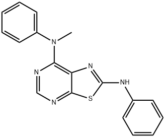 N7-METHYL-N2,N7-DIPHENYLTHIAZOLO[5,4-D]PYRIMIDINE-2,7-DIAMINE 结构式