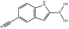 5-氰基吲哚-2-硼酸 结构式