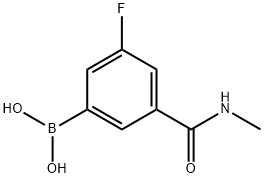 3-氟-5-(甲基氨甲酰基)苯基硼酸 结构式