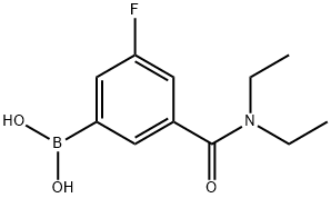 3-氟-5-(二乙基氨甲酰基)苯基硼酸 结构式