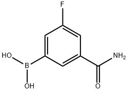 3-氨甲酰基-5-氟苯基硼酸 结构式