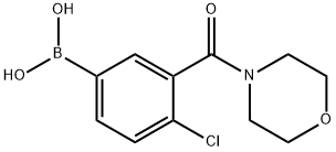 4-氯-3-(N-吗啉羰基)苯基硼酸 结构式