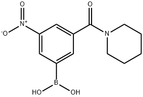 3-硝基-5-(哌啶-1-羰基)苯基硼酸 结构式