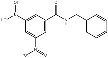 3-(苄基甲酰氨)-5-硝基苯基硼酸 结构式