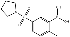2-甲基-5-(吡咯啉-1-基磺酰)苯基硼酸 结构式