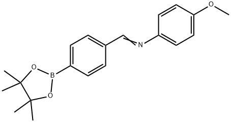 4-[(4-甲氧基苯亚氨基)甲基]苯硼酸频那醇酯 结构式