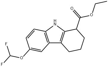 ETHYL 6-(DIFLUOROMETHOXY)-2,3,4,9-TETRAHYDRO-1H-CARBAZOLE-1-CARBOXYLATE 结构式