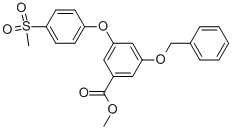 BENZOIC ACID, 3-[4-(METHYLSULFONYL)PHENOXY]-5-(PHENYLMETHOXY)-, METHYL ESTER 结构式