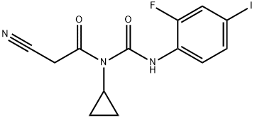 2-氰基-N-环丙基-N - ((2-氟-4-碘苯基)氨基甲酰基)乙酰胺 结构式