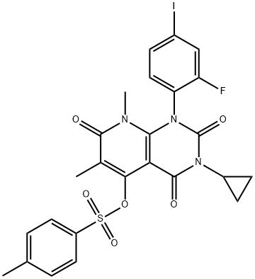 3-环丙基-1-(2-氟-4-碘苯基)-6,8-二甲基-2,4,7-三氧代1,2,3,4,7,8六氢 结构式