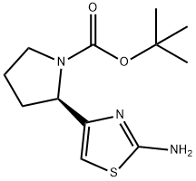(R)-2-(2-氨基噻唑-4-基)吡咯烷-1-羧酸叔丁酯 结构式