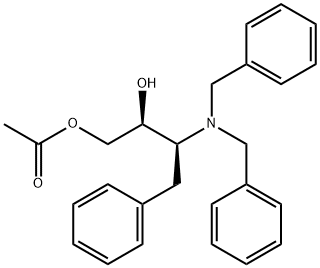 ACETIC ACID (2S,3S)-3-DIBENZYLAMINO-2-HYDROXY-4-PHENYLBUTYL ESTER 结构式