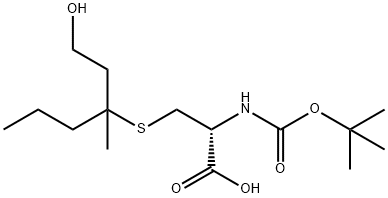 (2R)-2-(TERT-BUTOXYCARBONYLAMINO)-3-(1-HYDROXY-3-METHYLHEXAN-3-YLTHIO)PROPANOIC ACID 结构式