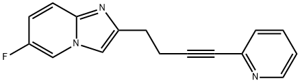 6-氟-2-[4-(吡啶-2-基)-3-丁炔基]咪唑并[1,2-A]吡啶 结构式