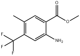 甲基 2-氨基-5-甲基-4-(三氟甲基)苯甲酸酯 结构式