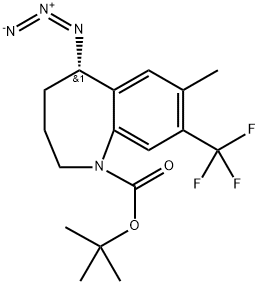 1H-1-Benzazepine-1-carboxylic acid, 5-azido-2,3,4,5-tetrahydro-7-Methyl-8-(trifluoroMethyl)-, 1,1-diMethylethyl ester, (5S)- 结构式