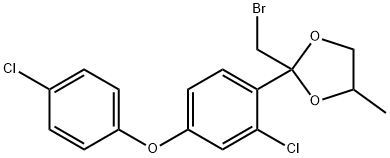 2-(溴甲基)-2-[2-氯-4-(4-氯苯氧基)苯基]-4-甲基-1,3-二氧戊环 结构式