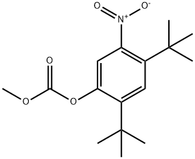 2,4-二叔丁基-5-硝基苯酚甲酸甲酯 结构式