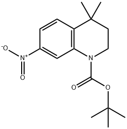 1(2H)-Quinolinecarboxylic acid, 3,4-dihydro-4,4-diMethyl-7-nitro-, 1,1-diMethylethyl ester 结构式