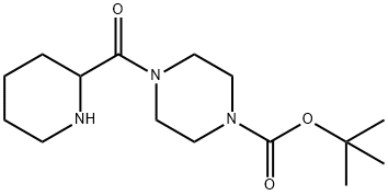 4-[(PIPERIDIN-2-YL)CARBONYL]PIPERAZINE-1-CARBOXYLIC ACID TERT-BUTYL ESTER 结构式