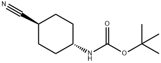 反式-1-(BOC-氨基)-4-氰基环己烷 结构式