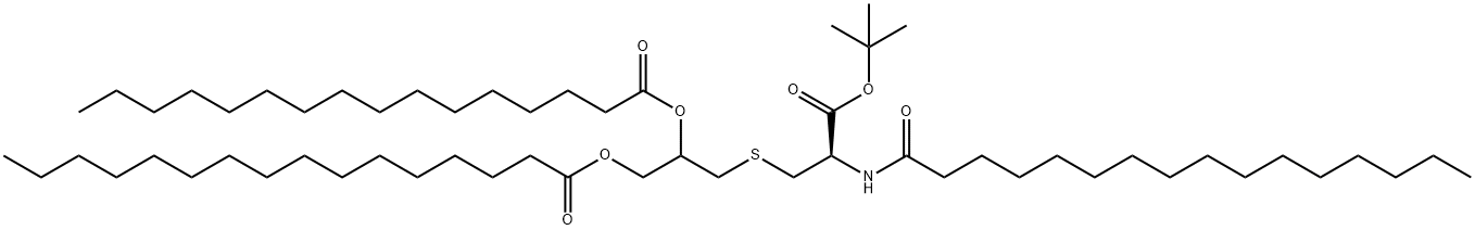 3-(3-tert-butoxy-3-oxo-2-palmitamidopropylthio)propane-1,2-diyl dipalmitate 结构式