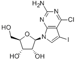 4-CHLORO-5-IODO-7-SS-D-RIBOFURANOSYL-7H-PYRROLO[2,3-D]PYRIMIDIN-2-AMINE 结构式