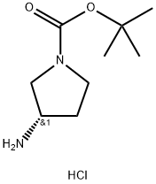 (S)-3-氨基吡咯烷-1-羧酸叔丁酯盐酸盐 结构式