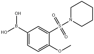 4-甲氧基-3-(哌啶-1-基磺酰)苯基硼酸 结构式