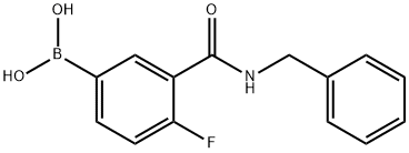 3-(苄基氨甲酰基)-4-氟苯基硼酸 结构式