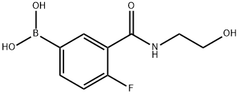 4-氟-3-(2-羟基乙基氨甲酰基)苯基硼酸 结构式
