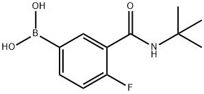 3-(叔丁基氨甲酰基)-4-氟苯基硼酸 结构式