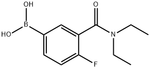 3-(二乙基氨甲酰基)-4-氟苯基硼酸 结构式