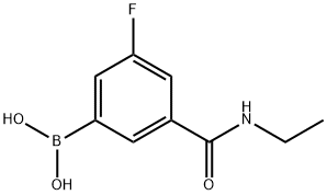 5-(乙基氨甲酰基)-3-氟苯基硼酸 结构式