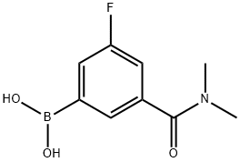 5-(二甲基氨甲酰基)-3-氟苯基硼酸 结构式