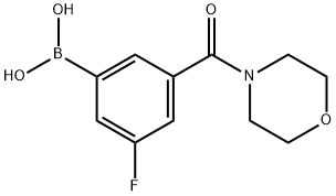 3-氟-5-(吗啉-4-羰基)苯基硼酸 结构式