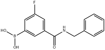 3-(苄基氨甲酰基)-5-氟苯基硼酸 结构式